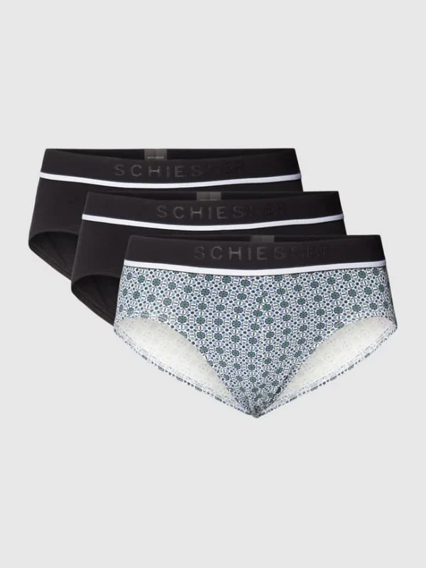 Bestes Angebot ⭐ Schiesser Slip Mit Label-Details Im 3er-Pack Modell ‘Rio’ – Blau ? 3