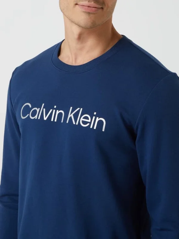 Am billigsten ? Calvin Klein Underwear Pyjama-Oberteil Mit Logo-Print – Blau ? 4
