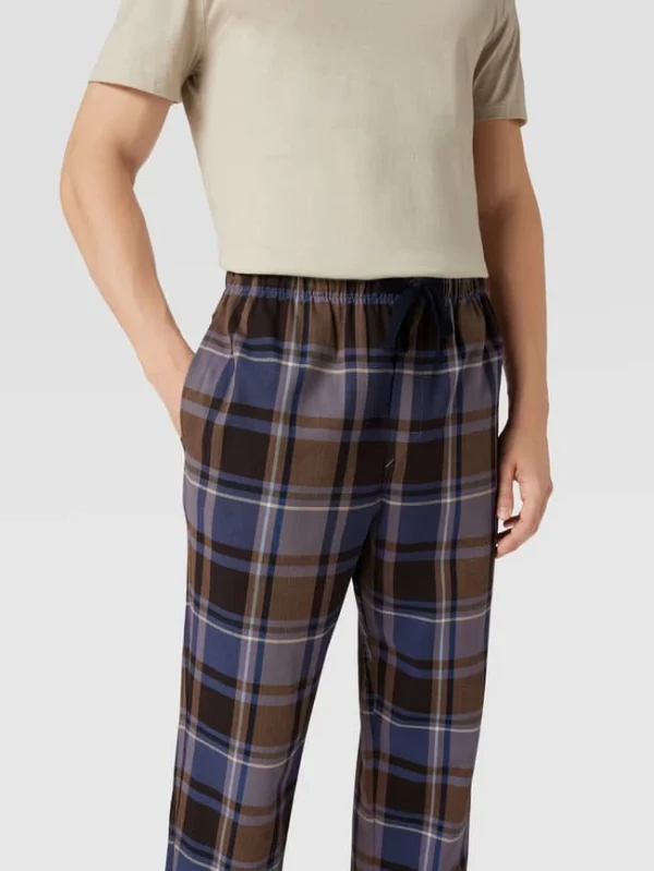 Blitzangebot ? Schiesser Pyjama-Hose Mit Glencheck-Muster Modell ‘Mix + Relax Hose Lang’ – Dunkelbraun ? 4