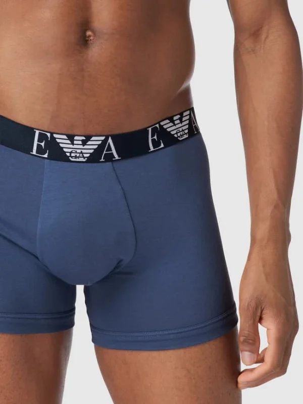 Bestpreis ? Emporio Armani Trunks Mit Brand-Schriftzug Im 3er-Pack – Dunkelblau ? 4