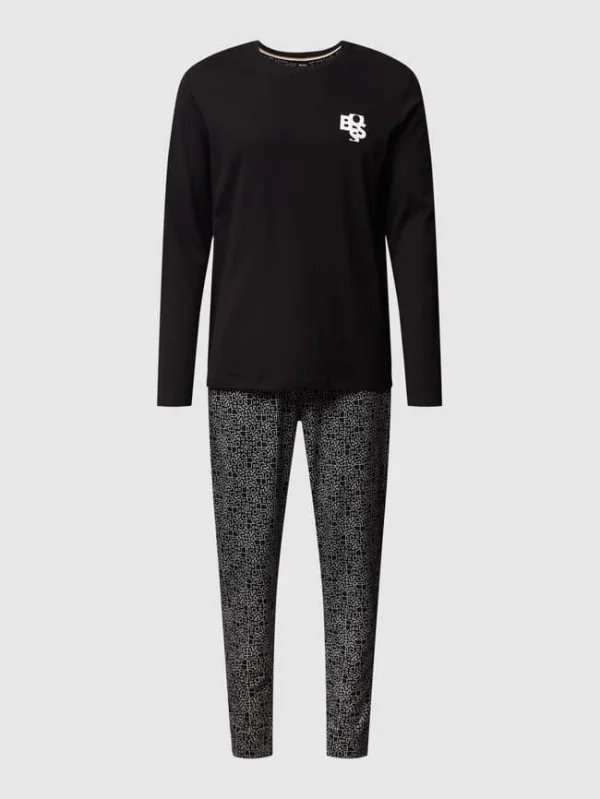 Am billigsten ? BOSS Pyjama Mit Label-Details Modell ‘Relax’ – Schwarz ? 3