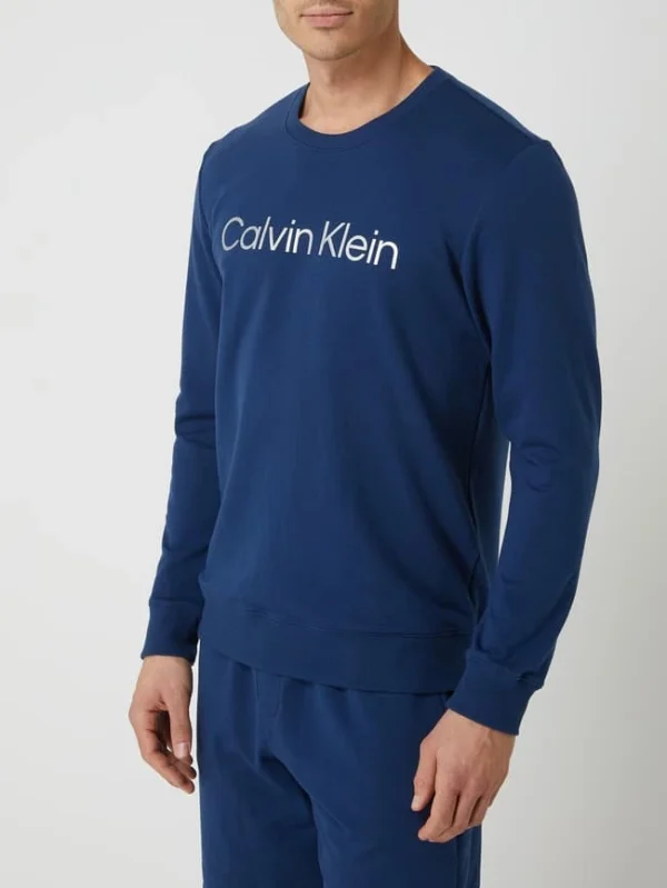 Am billigsten ? Calvin Klein Underwear Pyjama-Oberteil Mit Logo-Print – Blau ? 5