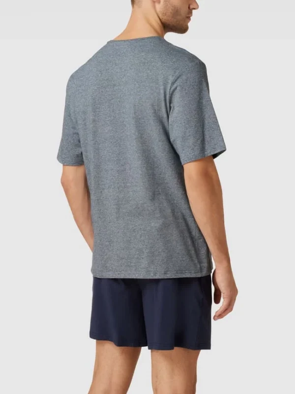 Neu ? S.Oliver RED LABEL Pyjama Mit Label-Details – Blau Meliert ? 5