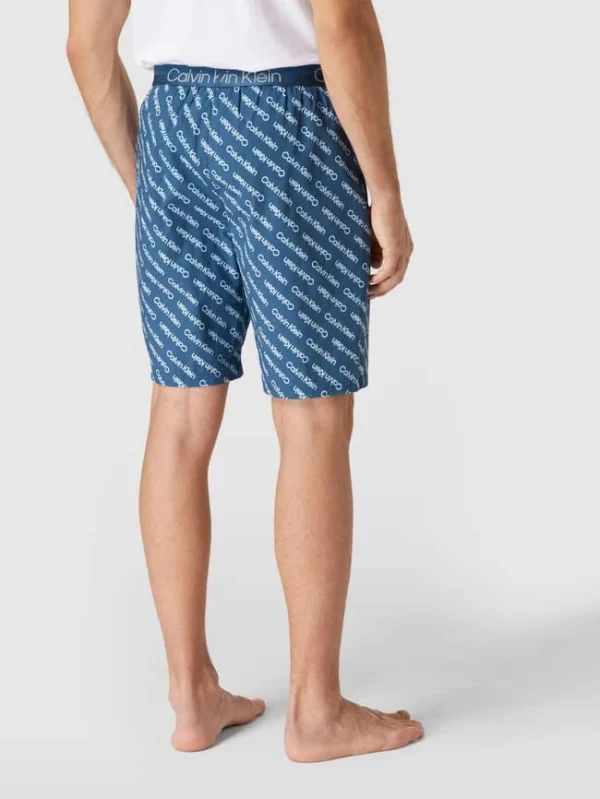 Bestes Angebot ⌛ Calvin Klein Underwear Pyjama-Shorts Mit Allover-Label – Marineblau ⌛ 6