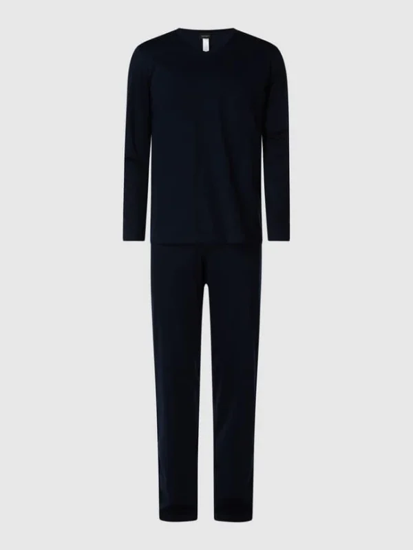 Budget ? Hanro Pyjama Aus Merzerisierter Baumwolle – Dunkelblau ? 3
