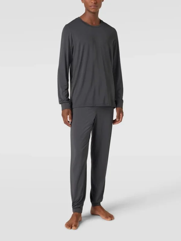 Schlussverkauf ? Schiesser Pyjama Von SCHIESSER Modell ‘Long Life Soft’ – Dunkelgrau ✔️ 1