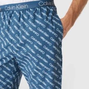 Bestes Angebot ⌛ Calvin Klein Underwear Pyjama-Shorts Mit Allover-Label – Marineblau ⌛ 11