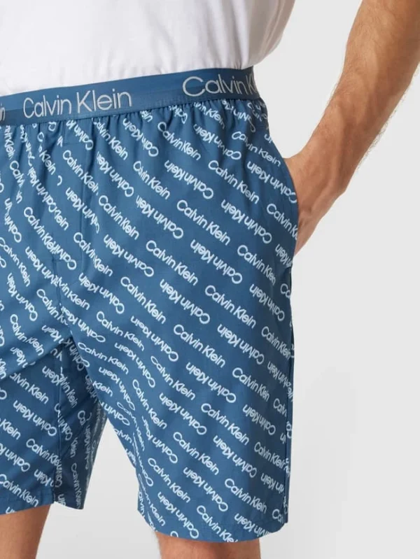 Bestes Angebot ⌛ Calvin Klein Underwear Pyjama-Shorts Mit Allover-Label – Marineblau ⌛ 4