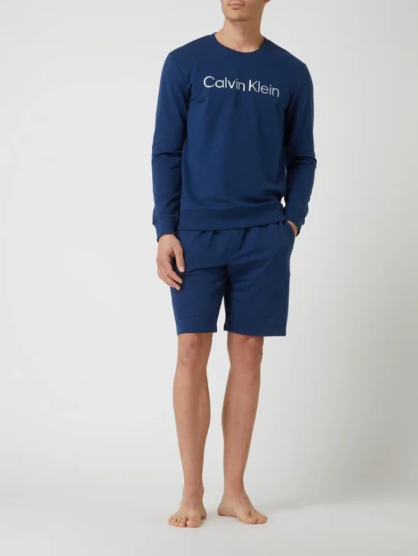 Am billigsten ? Calvin Klein Underwear Pyjama-Oberteil Mit Logo-Print – Blau ? 1