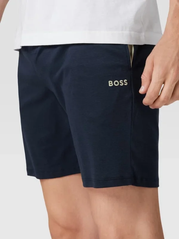 Top 10 ? BOSS Pyjama-Hose Mit Label-Stitching Modell ‘Ultralight Shorts’ – Marineblau ? 4