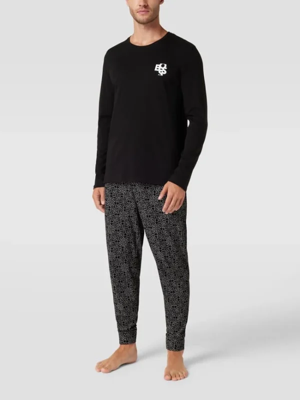 Am billigsten ? BOSS Pyjama Mit Label-Details Modell ‘Relax’ – Schwarz ? 1