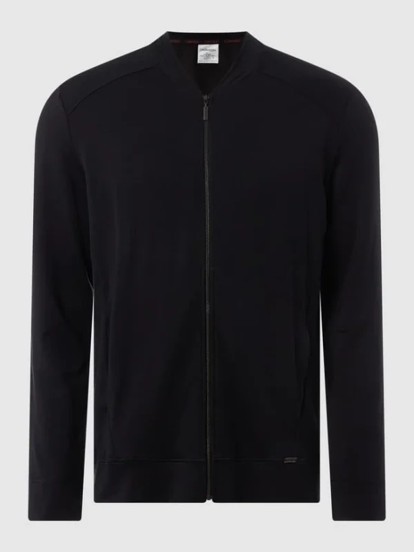 Schlussverkauf ⌛ Hanro Lounge-Jacke Mit Stretch-Anteil – Schwarz ? 1