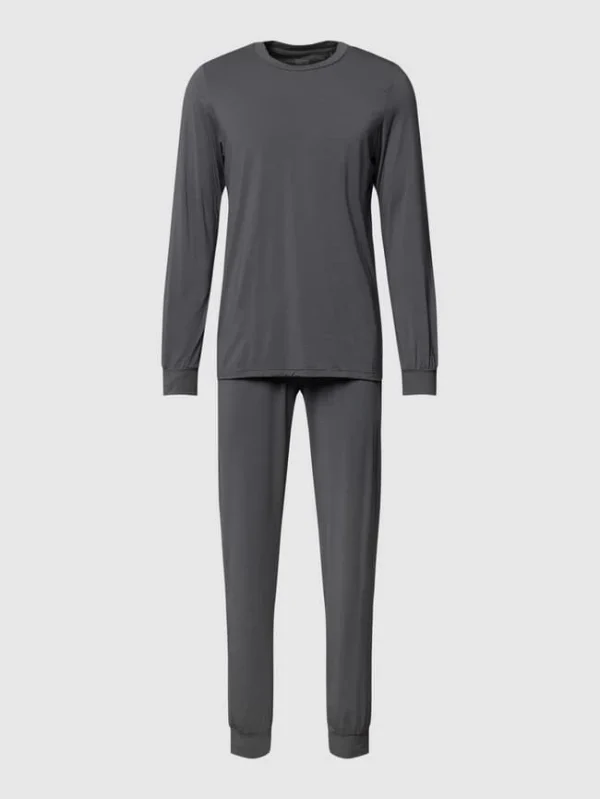Schlussverkauf ? Schiesser Pyjama Von SCHIESSER Modell ‘Long Life Soft’ – Dunkelgrau ✔️ 3