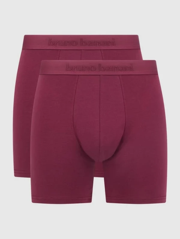 Neu ✔️ Bruno Banani Trunks Mit Stretch-Anteil Im 2er-Pack Modell ‘Long Life’ – Bordeaux Rot ✨ 1