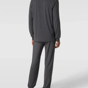Schlussverkauf ? Schiesser Pyjama Von SCHIESSER Modell ‘Long Life Soft’ – Dunkelgrau ✔️ 12