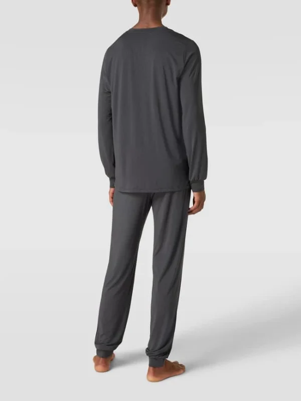 Schlussverkauf ? Schiesser Pyjama Von SCHIESSER Modell ‘Long Life Soft’ – Dunkelgrau ✔️ 5