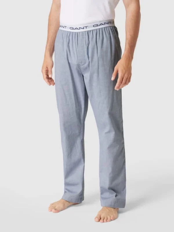 Bestpreis ? Gant Pyjama-Hose Mit Logo-Bund – Hellblau ? 5
