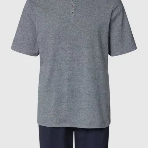 Neu ? S.Oliver RED LABEL Pyjama Mit Label-Details – Blau Meliert ? 8