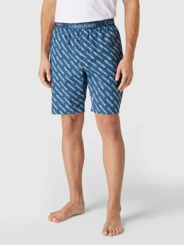 Bestes Angebot ⌛ Calvin Klein Underwear Pyjama-Shorts Mit Allover-Label – Marineblau ⌛ 5