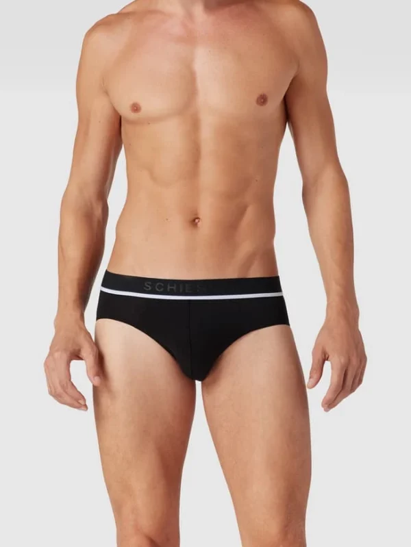 Brandneu ? Schiesser Slip Mit Label-Details Modell ‘Rio’ Im 3er-Pack – Schwarz ? 1