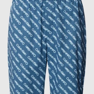 Bestes Angebot ⌛ Calvin Klein Underwear Pyjama-Shorts Mit Allover-Label – Marineblau ⌛ 9
