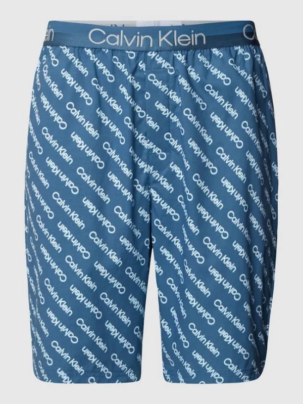 Bestes Angebot ⌛ Calvin Klein Underwear Pyjama-Shorts Mit Allover-Label – Marineblau ⌛ 3