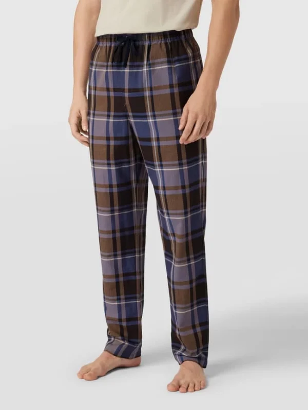 Blitzangebot ? Schiesser Pyjama-Hose Mit Glencheck-Muster Modell ‘Mix + Relax Hose Lang’ – Dunkelbraun ? 5
